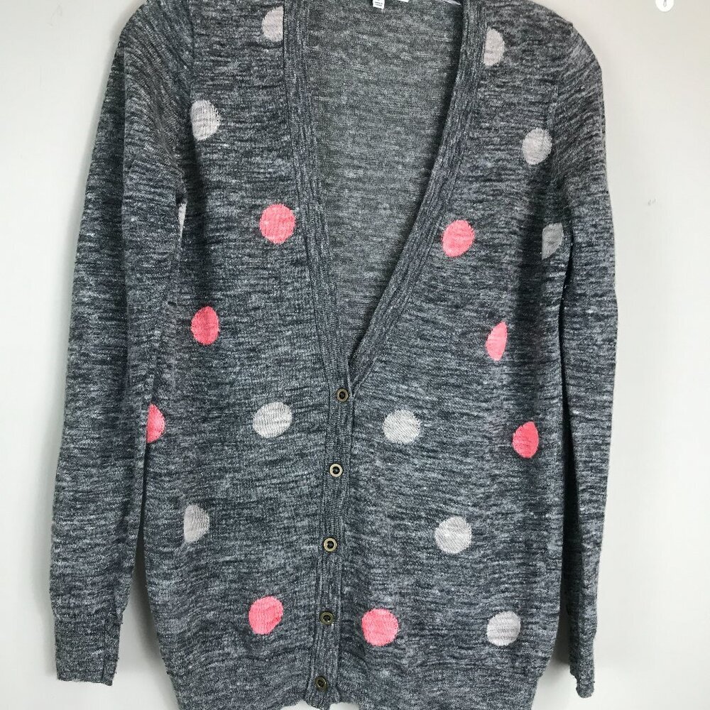 Women's Linen blend Gray/Pk Madewell Cardigan Size S